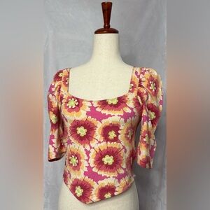 NWT Free People Give Me More Printed Crop Top - Pink Combo - Medium - $68